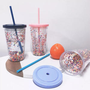 Gobelet à double paroi pas cher de 16 oz avec couvercle et paille, gobelet à café en plastique à double paroi, fabrication artisanale au Vietnam - Product Image 3