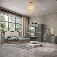 Prix Économique Luxe Turc MDF Chambre Meubles Ensemble Rangement Laque Finition Design Moderne Hôtel Appartement Queen/Full/King Haut de Gamme