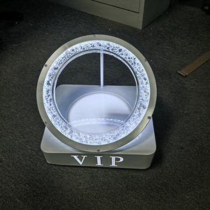 Support de bar lumineux à LED avec pilier en cristal, base pour champagne, couronne florale, XO Cognac, double couleur réglable - Product Image 3