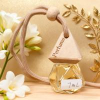 Vente en gros de bouteilles suspendues de voiture personnalisées Rafraîchisseur d'air mini bouteilles en verre de 5ml Parfum d'huile essentielle de voiture Diffuseur longue durée