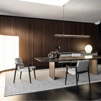 Tables de restaurant modernes chaises avec sièges en cuir et bois doux pour manger en plein air école hôtel-expédition facile pour le Moyen-Orient
