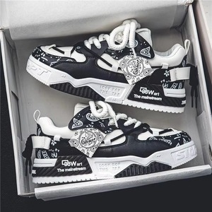 Men's 2026 Spring Breathable PU Upper Rubber Sole Thick Sole EVA Insole Height Increasing Casual Sneakers <b>White</b> - Product Image 4