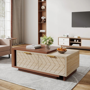 Over 20 Years Factory Direct <b>Nesting</b> Extendable Coffee <b>Table</b>, Dual-Tone Expandable Center <b>Table</b> Line Design - Product Image 1