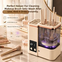 Séchoir et support de nettoyage automatique portable 3-en-1 Showell 7000 tr/min pour pinceaux de maquillage, avec batterie USB 3000 mAh, pour usage domestique et commercial