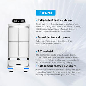 उच्च दक्षता गहरी सीखने की आई टच स्क्रीन डिलीवरी फास्ट चार्जिंग हॉस्पिटैलिटी रोबोट - Product Image 4