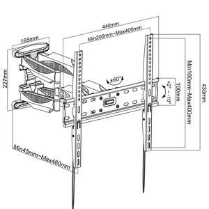 Soporte giratorio de pared <span class=keywords><strong>para</strong></span> <span class=keywords><strong>TV</strong></span> de 23-60 <span class=keywords><strong>pulgadas</strong></span> Max VESA 400*400mm Base <span class=keywords><strong>para</strong></span> <span class=keywords><strong>TV</strong></span> - Product Image 2