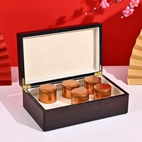 Boîte d'emballage cadeau en bois brillant fait à la main de luxe pour thé pour bougie artisanat cadre Photo stockage d'autocollants boîtes de faveur