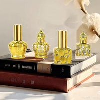 Arabe 3ml 6ml 9ml 12ml vide octogone or bouchon à vis bouteilles en verre pour parfum Attar huile essentielle Oud