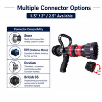 Lance d'incendie multifonction en alliage d'aluminium QLD-475, réglable 135-475 LPM, jet de brouillard, connecteur Storz NH russe, OEM disponible