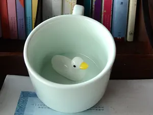 Surprise 3D Coffee Mug Cute Cartoon Animal Ceramics Cup Duck Animal Inside