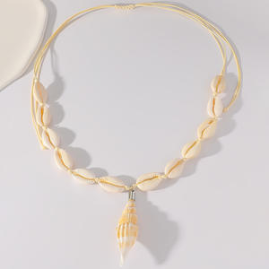 Shell Imitation <strong>Pearl</strong> <strong>Necklace</strong> New Fashion Boho Chic Summer Beach Vacation Shell Imitation <strong>Pearl</strong> <strong>Necklace</strong> - Product Image 4