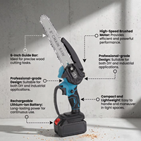 Mini tronçonneuse sans fil AOTUO 21V, 6 pouces, batterie Li-ion rechargeable, qualité industrielle, idéale pour la coupe du bois, l'abattage et la taille des arbres dans les fermes