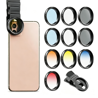 37mm Grad Color ND CPL Star Filters 7in1 Optical Glass Wide-Angle Clip Mount with 1 Year Warranty for Smartphone Camera