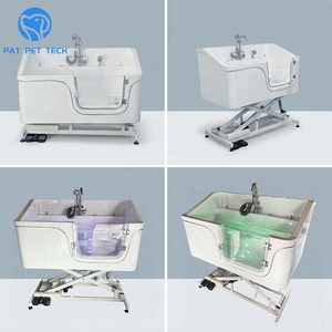 Baignoire multifonctionnelle pour animaux <span class=keywords><strong>de</strong></span> compagnie PAT PET en acrylique avec pédale <span class=keywords><strong>de</strong></span> levage, <span class=keywords><strong>bain</strong></span> à bulles, désinfection à l'ozone et lumière colorée pour le toilettage des animaux - Product Image 4