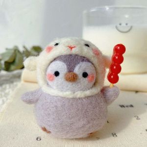 Kit de feutrage à l'aiguille en <span class=keywords><strong>laine</strong></span> pour poupées animales chinoises, cadeau de couple pour le Festival Qixi, pendentifs carrés créatifs faits main et tendance - Product Image 6