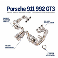 Colectores de escape de acero inoxidable SS304 de alto rendimiento + sistema completo Catback para Porsche 911 992 GT3, escape completo, instalación perfecta 1:1