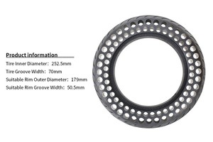 Cubierta de Neumático de Goma con Forma de Panal Nedong, Neumático de Motor de <span class=keywords><strong>10</strong></span> Pulgadas para Bicicleta Eléctrica - Product Image 2