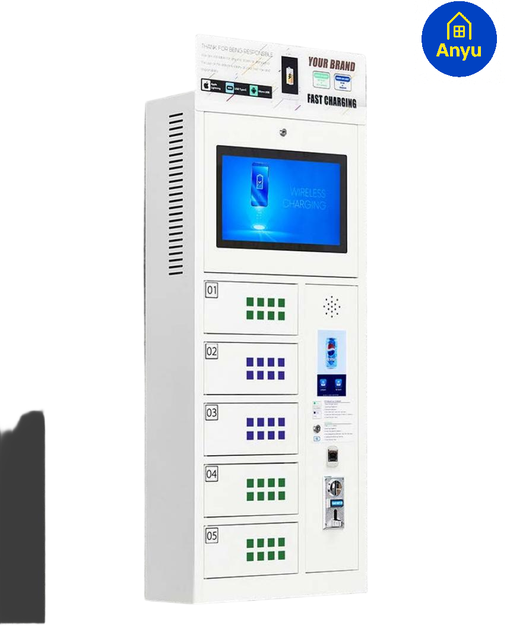 Smart Phone Tablet and Laptop Charging Locker with Advertising Screen and Remote Management
