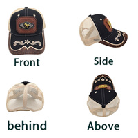 Gorra de camionero Richardson de estilo occidental personalizada al por mayor, gorra de camionero de moda de metal para hombre, diseño de equitación de Toro, malla bordada de lona, atractivo para exteriores