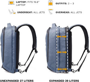 Mochila <span class=keywords><strong>de</strong></span> Viaje para Portátil <span class=keywords><strong>de</strong></span> 15 Pulgadas, Tamaño <span class=keywords><strong>de</strong></span> Equipaje <span class=keywords><strong>de</strong></span> Mano, Aprobada por la TSA, Impermeable, <span class=keywords><strong>de</strong></span> Poliéster, 27L, Capacidad Expandible, Asa Suave, para Hombre - Product Image 2