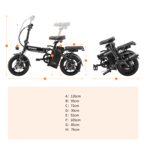 SINOHON M3 <b>Electric</b> <b>Bike</b> Full Suspension 500W 36V 10.4Ah Folding Ebike 14" Tires 30Km/h Warehouse for Adults - Product Image 6