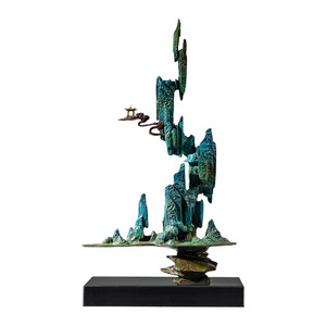 Ornement en Cuivre et Or « Années de Prospérité » : Décoration Artistique Faite à la Main pour Salon, Effet Nuageux Irrégulier - Product Image 2