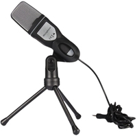 Micrófono de Condensador de Escritorio de Alta Calidad con Conector de 3.5mm, Micrófono con Cable de Plástico para Grabar en PC, Laptop, iPhone y Mac