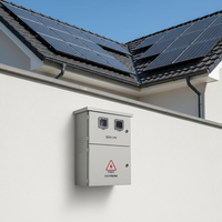 Boîtier PV triphasé CE à 2 entrées avec RCBO, disjoncteur, parafoudre, compteur et espace IP65