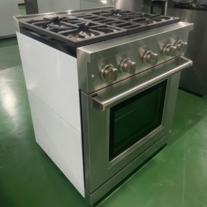 Cuisinières à convection en acier inoxydable de 30 pouces, 4 brûleurs, 4,63 pieds cubes Four à poser autonome à triple porte vitrée pour usage domestique - Product Image 3