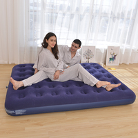 Matelas Gonflable Flocqué d'Air, Matelas de Couchage Portable d'Extérieur pour la Famille