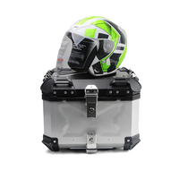 X boîte arrière de moto en alliage d'aluminium gaufré coffre boîte à outils de moto boîte latérale de moto pour le rangement