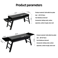 Barbecue portable pour la maison, le patio, l'extérieur, barbecue au charbon de bois pliable sans fumée, support multifonctionnel pour les rassemblements familiaux