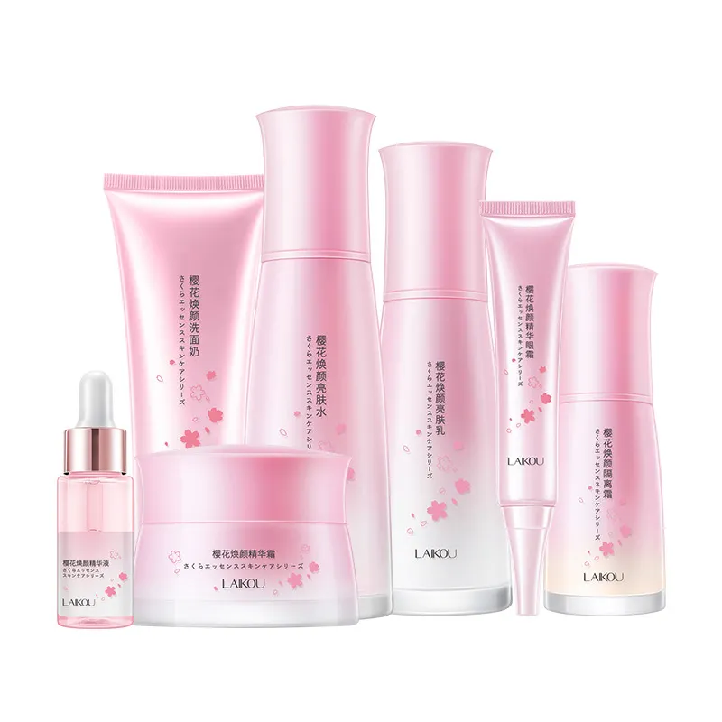 OEM skin care products Sakura private label skincare whitening cream set anti aging brightening for women skin care set
