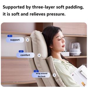 Neuer intelligenter Bürostuhl mit Vibrations massage funktion Belüftetes Leder Atmungsaktiv mit Metall armlehne Freizeit stuhl - Product Image 5