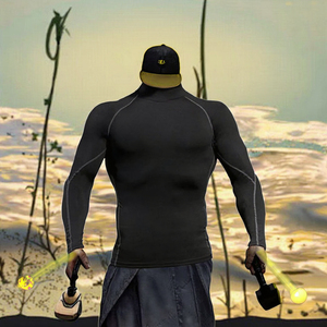 Compression T-shirt 180 Grams Knitted Formal <b>Long</b> <b>Sleeve</b> Quick Drying Basketball Running Training Clothes <b>Base</b> <b>Layer</b> Men GYM - Product Image 2