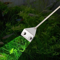 Grattoir à algues en acier inoxydable et alliage d'aluminium, pour aquarium, nettoyage du verre, manche long, sans rouille, lame remplaçable