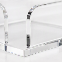 Support de serviettes en acrylique personnalisé transparent pour restaurant, distributeur de mouchoirs de table, organisateur de comptoir de café, support de base avec logo OEM HD