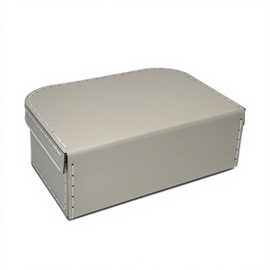 Caja de Cartón Tipo Maleta con Asa, Rígida, para Regalos, Manualidades, Almacenamiento, Color Gris Claro, Diseño Decorativo - Product Image 4