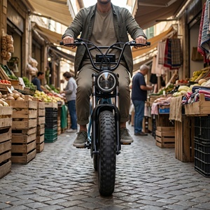Vélo électrique moderne et masculin pour <span class=keywords><strong>homme</strong></span>, idéal pour la ville, avec longue banquette, style rétro vintage, pour les balades au marché de la pêche en bord de rivière - Product Image 4
