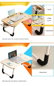 Table pliable en bois pour ordinateur <span class=keywords><strong>portable</strong></span> avec porte-gobelet, rangement pratique, table d'étude <span class=keywords><strong>portable</strong></span> en MDF pour la maison, vente chaude - Product Image 3