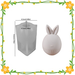 แม่พิมพ์ซิลิโคนรูปกระต่ายไข่ไร้หน้า สำหรับทำเทียนหอม ของตกแต่งหัวกระต่ายสำหรับเทศกาลอีสเตอร์ แม่พิมพ์ซิลิโคนสำหรับทำสบู่ - Product Image 4