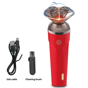 RAF Rechargeable Hair Shaver 3W IPX6 <b>Waterproof</b> Rotary 360 Floating Head USB Charging Grooming Device Shaver Mini Elect - Product Image 4
