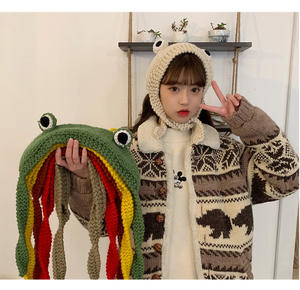 Gorro de punto de moda con diseño de rana, gorro de invierno sólido estilo hip-hop, gorro de punto, accesorio de disfraz, regalos, gorro cálido de invierno - Product Image 4