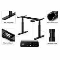Bureau électrique intelligent à double moteur OEM avec pieds de table ovales, bureau pour ordinateur et e-sport