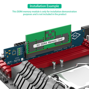 การ์ดแปลงหน่วยความจำจาก DIMM 4 เป็น DDR4 สำหรับแล็ปท็อปเป็นเดสก์ท็อป พร้อมตัวทดสอบหน่วยความจำ - Product Image 6