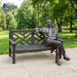 Scultura Personalizzata da Esterno per Parco, Famosa Statua Presidenziale, Decorazione da Giardino, Scultura in Metallo Bronzato a Grandezza Naturale, Uomo Seduto su Panchina in Ottone - Product Image 4