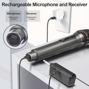 Wireless Dynamic Handheld Metal <b>Microphone</b> Set 2.4G Noise Cancelling Receiver Type-C Cable Colorful Stand Adapters for Singing - Product Image 5