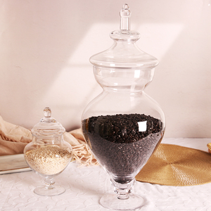 Contenitore trasparente per caramelle <span class=keywords><strong>con</strong></span> <span class=keywords><strong>coperchio</strong></span> <span class=keywords><strong>con</strong></span> <span class=keywords><strong>coperchio</strong></span> contenitore <span class=keywords><strong>in</strong></span> <span class=keywords><strong>vetro</strong></span> ermetico di grandi dimensioni vaso di stoccaggio <span class=keywords><strong>in</strong></span> <span class=keywords><strong>vetro</strong></span> piedistallo rotondo corto - Product Image 5