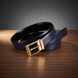 Ceinture décontractée pour homme en cuir de vachette noir écologique BS INTERNATIONAL, motif floral imprimé par transfert thermique, boucle en acier en forme de crâne, 3,8 cm - Product Image 1