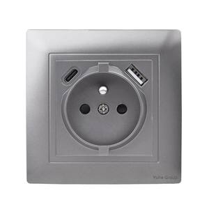 Prise murale PC standard européenne avec panneau tactile, style français, 2 prises - Product Image 5